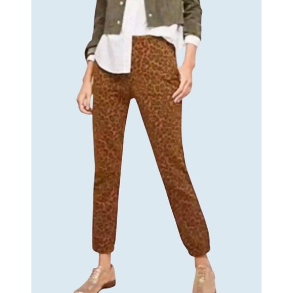 ANTHROPOLOGIE x SANCTUARY Animal Print Zip Ankle Jogger Pants Sz XS NEW NWT - Picture 1 of 8